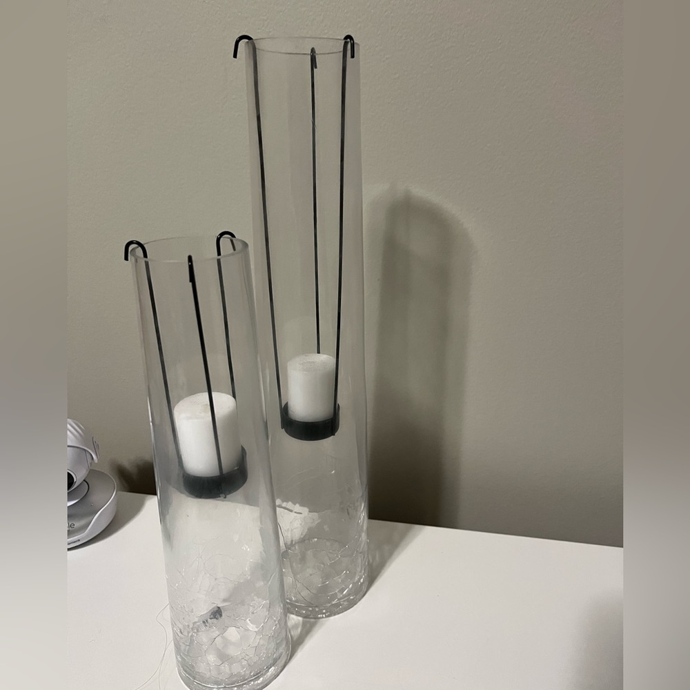 Glass candle holders